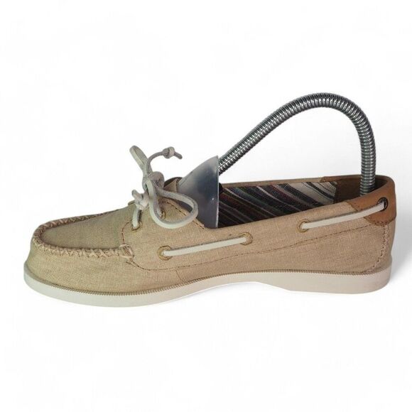 Sperry Authentic Original Venice 2- Eye Linen Boat Shoes "Natural" Women's 6.5M - Picture 6 of 12